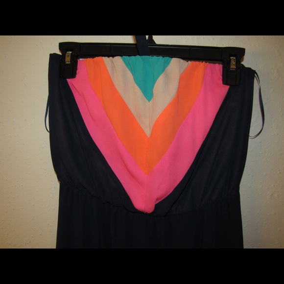 Navy and colorful chic Maxi dress - Picture 2 of 5